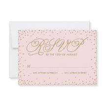 Rosa und goldene Extravagante Stars Hochzeit RSVP-