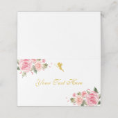 Rosa und goldene Fairy Platzkarte (Außenseite Aufgefaltet)