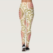 Rosa und goldene Fairy Tale Storybook Princess Ros Leggings (Rückseite)