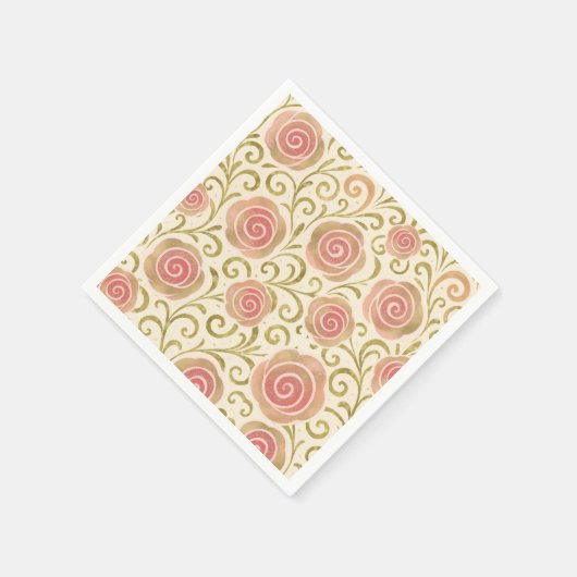 Rosa und goldene Fairy Tale Storybook Princess Ros Serviette (Ecke)