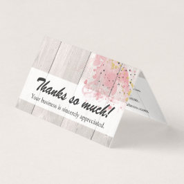 Rosa und goldene Farbe auf rustikalem Holz Vielen