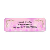 Rosa und goldene Firmenlogos Rücksendeadresse (Vorne)