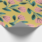 Rosa und goldene Flora Geschenkpapier (Ecke)