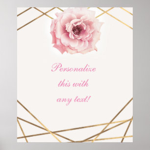 Rosa und goldene florale elegante Brautparty-Flagg Poster