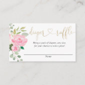 Rosa und goldene Floralpreiskarten Begleitkarte (Vorderseite)