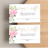 Rosa und goldene Floralpreiskarten Begleitkarte