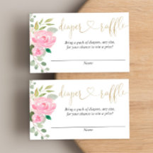 Rosa und goldene Floralpreiskarten