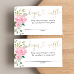 Rosa und goldene Floralpreiskarten Begleitkarte