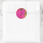 Rosa und goldene Fohlen mit rosa Bow Runder Aufkleber (Tasche)