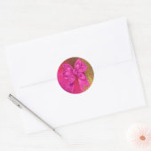Rosa und goldene Fohlen mit rosa Bow Runder Aufkleber (Umschlag)