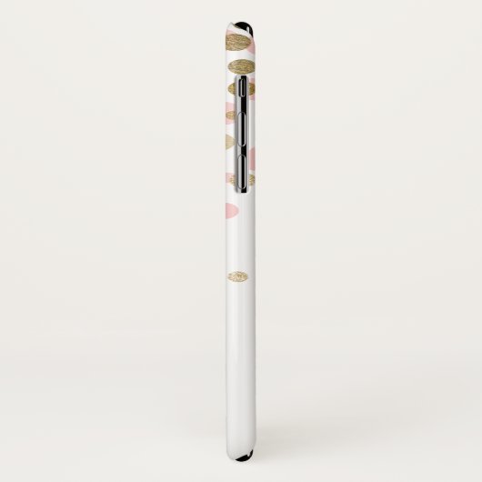 Rosa und goldene Foil Girly Confetti Monogram Case-Mate iPhone Hülle (Hinten/Links)