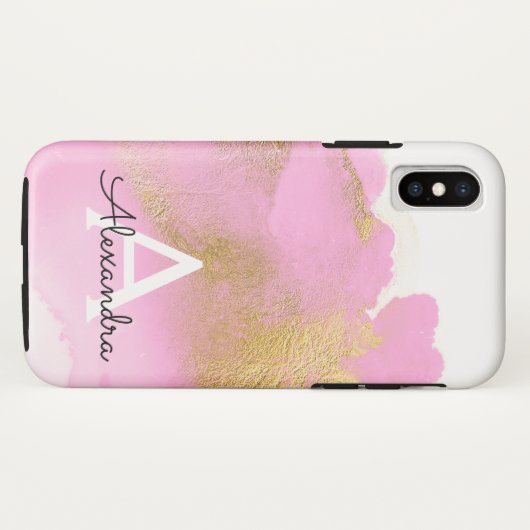 Rosa und goldene Foil Wash Girl Case-Mate iPhone Hülle (Rückseite (Horizontal))