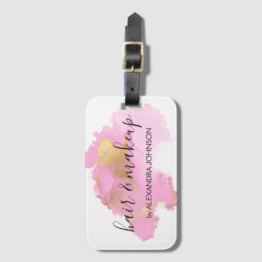 Rosa und goldene Foil Wash Girl Gepäckanhänger (Vorderseite Vertikal)