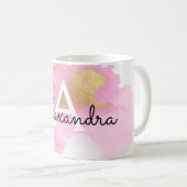 Rosa und goldene Foil Wash Girl Kaffeetasse (VorderseiteRechts)