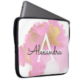 Rosa und goldene Foil Wash Girl Laptopschutzhülle (Vorne Rechts)