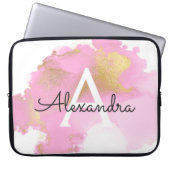 Rosa und goldene Foil Wash Girl Laptopschutzhülle (Vorderseite)