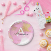 Rosa und goldene Foil Wash Girl Pappteller (Party)