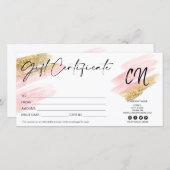 Rosa und goldene Geschenkkarte (Vorne/Hinten)