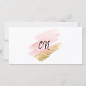 Rosa und goldene Geschenkkarte (Rückseite)