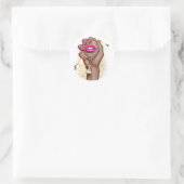 Rosa und goldene Glam Chic Runder Aufkleber (Tasche)