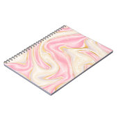 Rosa und goldene Glitterie-Marmor Notizblock (Linke Seite)