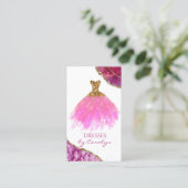 Rosa und goldene Glitterie Seamstress Business Car Visitenkarte (Stehend Vorderseite)