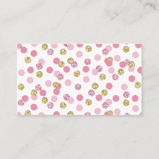 Rosa und goldene Glitzer - Beipackzettel für die R Begleitkarte (Rückseite)