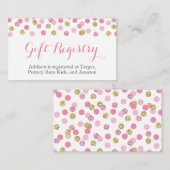 Rosa und goldene Glitzer - Beipackzettel für die R Begleitkarte (Vorne/Hinten)