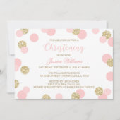 Rosa und goldene Glitzer - Einladungen (Vorderseite)