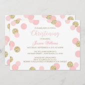 Rosa und goldene Glitzer - Einladungen (Vorne/Hinten)