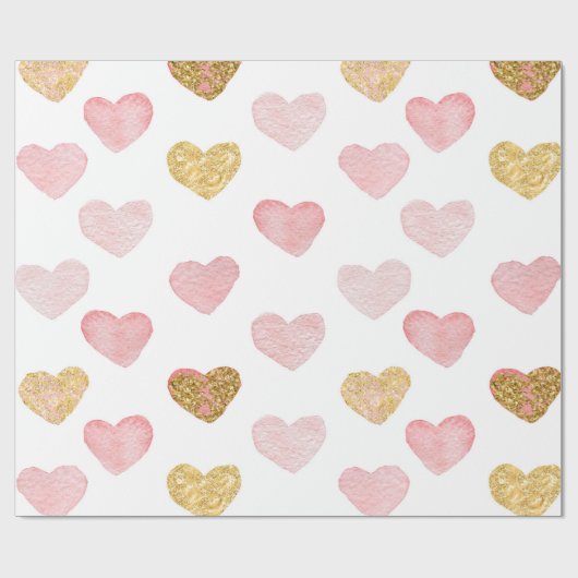 Rosa und goldene Glitzer Geschenkpapier (Flach)