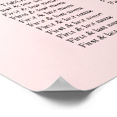 Rosa und goldene Glitzer Hochzeitskarte Poster (Ecke)