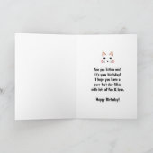 Rosa und goldene Glitzer Katze Geburtstag Karte (Innenseite)