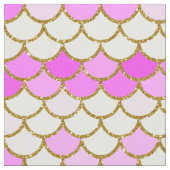 Rosa und goldene Glitzer Meerjungenskala Stoff (Nahaufnahme)