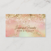 Rosa und goldene Glitzer Schönheit Visitenkarte (Vorderseite)