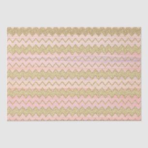 Rosa und goldene Glitzer Wavy Stripes Seidenpapier