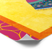 Rosa und goldene Grenze indische Hochzeitsempfang Poster (Ecke)