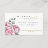 Rosa und goldene Grüne, florale Windel-Faltkarte f Begleitkarte (Vorderseite)