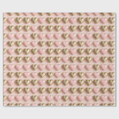 Rosa und goldene Herzen Geschenkpapier (Flach)