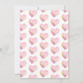 Rosa und goldene Herzen Valentinische Hochzeit Einladung (Rückseite)