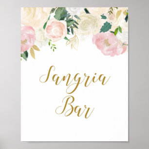 Rosa und Goldene Hochzeitsdusche-Schild Poster