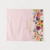 Rosa und goldene Hochzeitskabine - Hintergrund Wandteppich (Vorderseite (Horizontal))