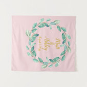 Rosa und goldene Hochzeitslandschaft Foto Standgrü Wandteppich (Vorderseite (Horizontal))