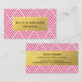 Rosa und goldene Imitate Fohlen Zickzack Visitenka Visitenkarte (Vorne/Hinten)