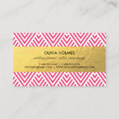 Rosa und goldene Imitate Fohlen Zickzack Visitenka Visitenkarte (Rückseite)