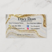 Rosa und goldene Imitate Glitzer Visitenkarte (Rückseite)