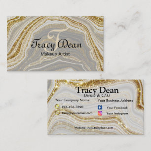 Rosa und goldene Imitate Glitzer Visitenkarte