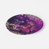 Rosa und goldene Kostüme Masquera Mask Geburtstags Pappteller (Schrägansicht)