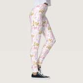 Rosa und goldene LIEBE Frauen Leggings (Rechts)