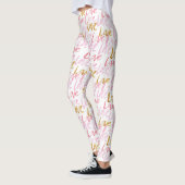 Rosa und goldene LIEBE Frauen Leggings (Links)
